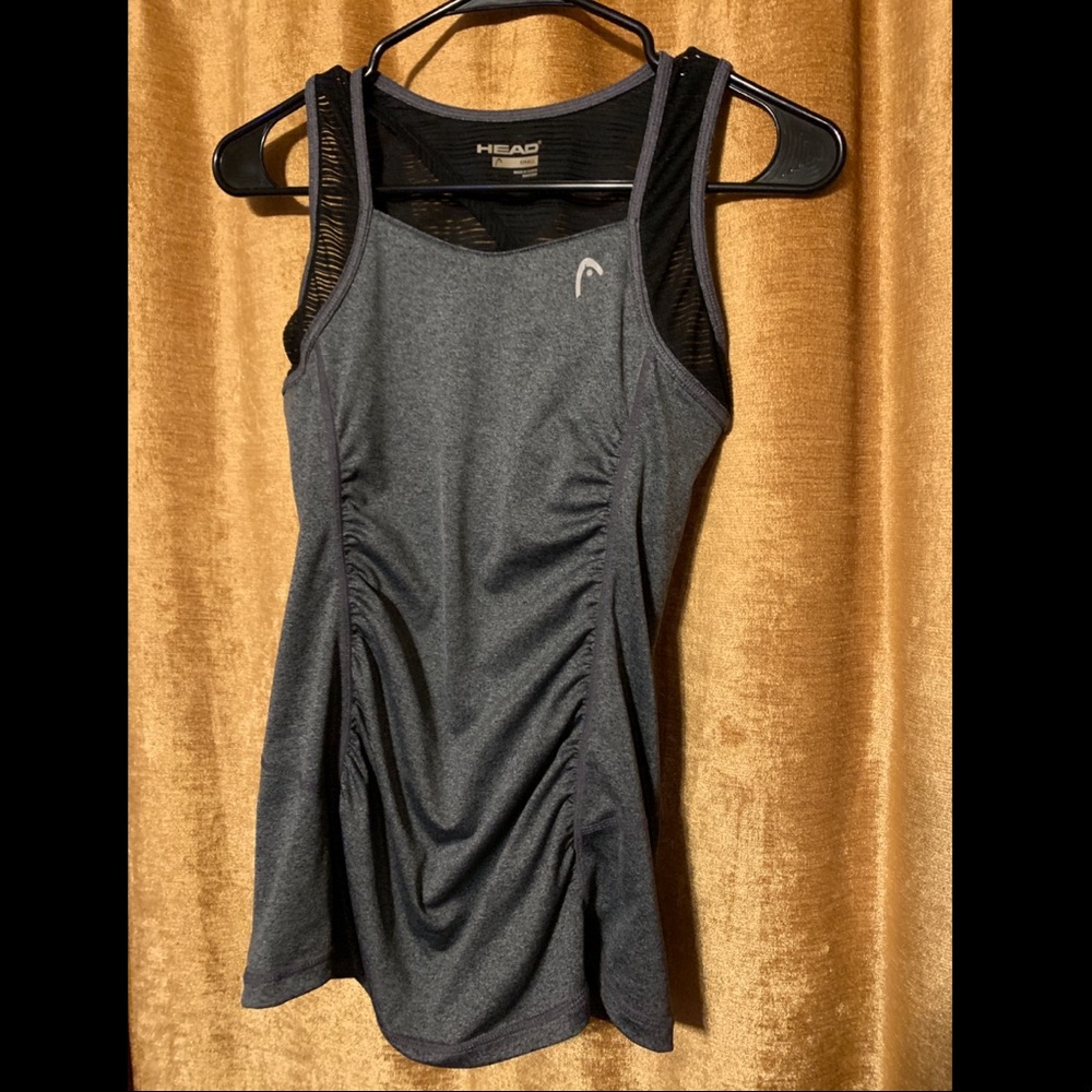 Gray Head workout shirt with see through panels